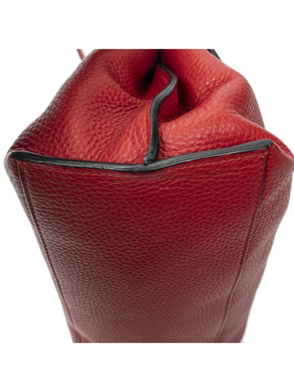 Gucci Midi Amfloral Bamboo Top Handle Red Gray Calfskin Leather - Picture 7 of 10